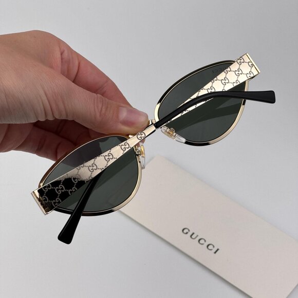 Gucci Sunglasses – Gold Metal Cat-Eye Frame with Grey Lenses (GG1853S 001) - Picture 3 of 11